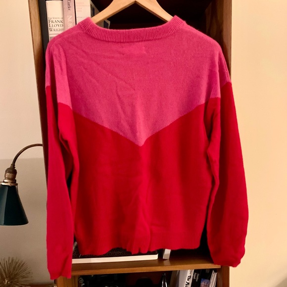 Velvet by Graham & Spencer Cashmere Sweater Red/Pink Size L - Picture 2 of 5